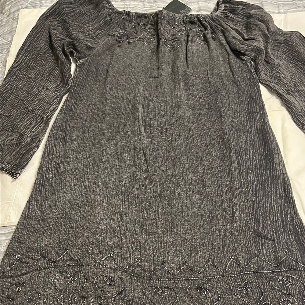 Gray Off-Shoulder Dress